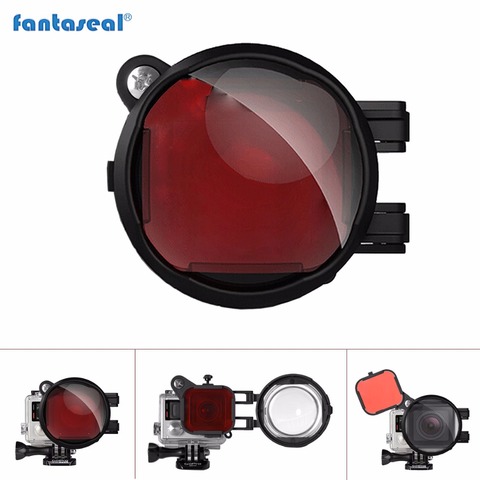 Fantaseal 2in1 Diving Lens Filter for GoPro Hero 4 3+ 3 Red Correction Filter+16X Close Up Macro Lens for Gopro 4 Action Camera ► Photo 1/6