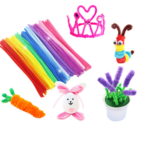 50Pcs 30cm Colorful Chenille Stems Pipe Cleaners For Diy Kids Diy Plush Educational Toys Handmade Art Crafts Supplies ► Photo 1/5