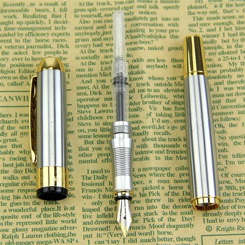 New Luxury Brand Noble Golden & Silver Stainless Fountain Pen Hot Sale Nib Gift High Quality School Office Writing Supplies ► Photo 1/6
