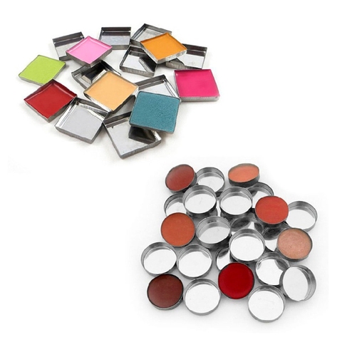 HUAMIANLI 10 Pcs New 3 Size Empty Magnetic For Eye Eyeshadow Shadow Makeup Powder Fundation Refill Palette Silver ► Photo 1/6