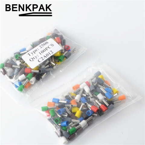 100PCS E2508 14 AWG 2.5mm2 Insulated Cord End Terminal Wire Ferrules ► Photo 1/4