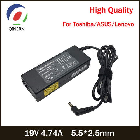 19V 4.74A 90W 5.5*2.5mm laptop Charger Power For ASUS Toshiba/Lenovo/Toshiba Laptop A46C X43B A8J K52 U1 U3 S5 W3 W7 Z3 Notebook ► Photo 1/6