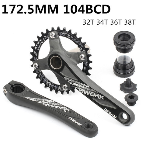 HIMALO bicycle crank 104BCD 172.5mm 32T 34T 36T 38T plate MTB Bike Crankset Aluminum Alloy Bottom Bicycle Crankset MTB Crank ► Photo 1/4