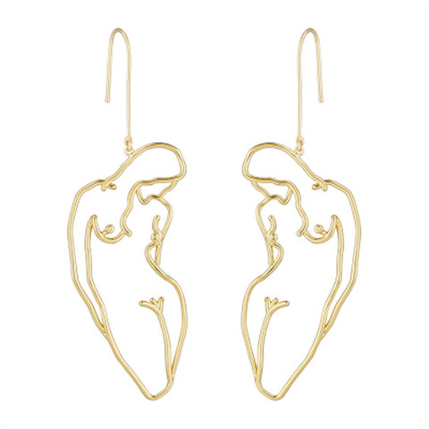 Original Freedom Female Body Form Wire Earrings 2022 Abstract Body Lady Face Dangle Earrings For Women Big Statement Earrings ► Photo 1/6