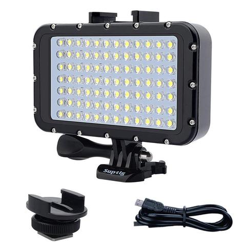Suptig 84 LED High Power Dimmable Waterproof LED Video Light Waterproof 164ft(50m) For Gopro Hero 6 5 4 3 XiaomiYI  slr camera ► Photo 1/6