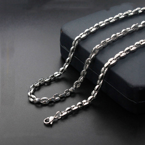 Fashion simple titanium steel coffee beans stainless steel necklace female necklace jewelry hot sale ► Photo 1/5