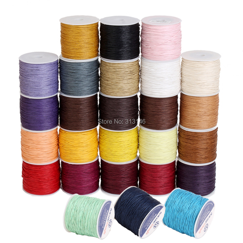 50 Colors 100yards Waxed Cotton Cord 1mm Thread String Rope Spool Wire fit Beading Craft DIY Bracelet Necklaces Jewelry Findings ► Photo 1/6