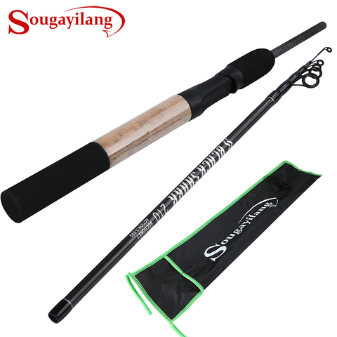 Sougayilang 2.1M Carbon Spinning Fishing Rod 2 Section Ultralight Telescopic Fishing Rod Travel Rod Fishing Tackle ► Photo 1/6
