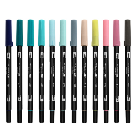 Tombow Dual Brush Pens ABT Watercolor Art Markers New 12 Colors Japan ► Photo 1/2