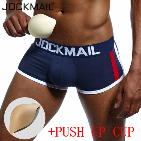 JOCKMAIL brand mens underwear boxers Trunks sexy Push up cup bulge enhancing gay underwear men boxer shorts Enlarge Underpants ► Photo 1/6