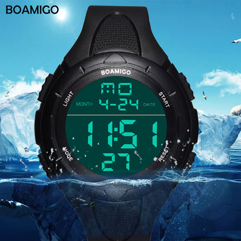 BOAMIGO brand men sports watches man fashion casual digital LED watches swimming military shock rubber wristwatches gift clock ► Photo 1/6