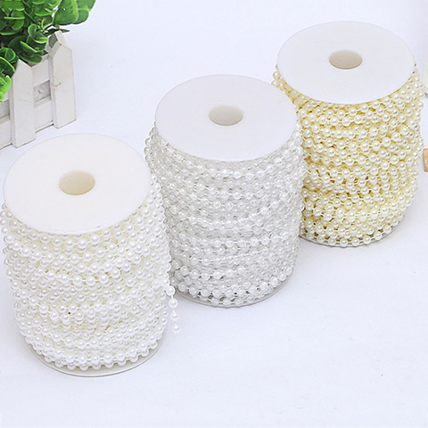 5M/lot Imitation Pearl Beads Line Chain Trim pearls for crafts DIY Wedding Bride Bouquet Decoration Jewelry Findings Accessories ► Photo 1/6