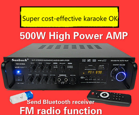 TVA-6188A / TVA-6188BT 2.0 channel 500W 220/12V With Bluetooth HIFI Karaoke home theater stereo audio amplifier ► Photo 1/1