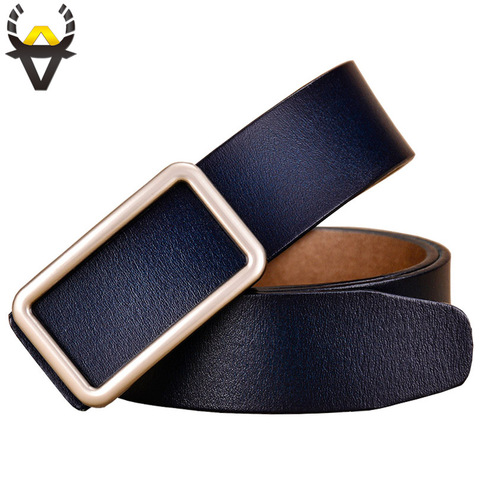 Genuine Leather Belts for Women Fashion Designer Pin Buckle Ladies Girdle Quality Second Layer Cow Skin Female Jeans Strap Blue ► Photo 1/6