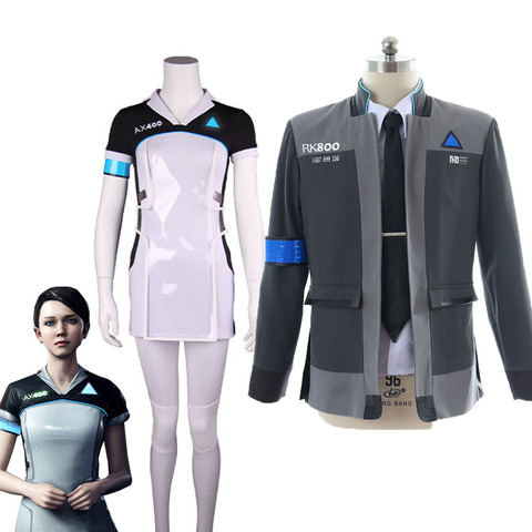 Game Detroit: Become Human Connor RK800 Agent Suit KARA Cosplay Costume Code AX400 Agent Outfit Girls Cute Dress jacket full set ► Photo 1/6