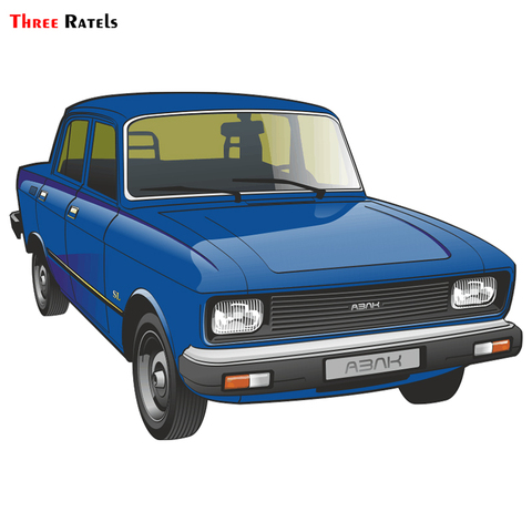 Three Ratels TRL616# 15x10cm funny car stickers AZLK Moskvich 2140 colorful   and decals ► Photo 1/6