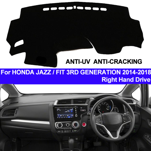 TAIJS Car Dashboard Cover Dash Mat For Honda Jazz Fit 3RD Generation 2014 2015 2016 2017 2022 Non-slip Right Sun Shade Carpet ► Photo 1/6