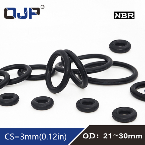 20PC/lot Rubber Ring Black NBR Sealing O Ring OD21/22/23/24/25/26/27/28/29/30*3mm O-Ring Seal Nitrile Gaskets Oil Ring Washer ► Photo 1/6
