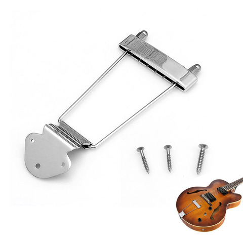 Chrome Guitar Tailpiece Trapeze Open Frame Bridge for 6 String Archtop Guitar ► Photo 1/6