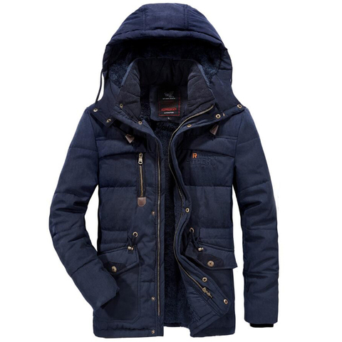 Winter Thicken Parka Men Windbreaker Plus Velvet Hooded Jacket Mens Outwear Windproof Pockets Overcoat Size 6XL 7XL 8XL Clothes ► Photo 1/1