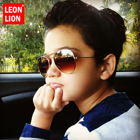 LeonLion 2022 Classic Vintage Sunglasses Children Colorful Mirror Glasses Boys/Girls Metal Frame Kids Cute Outdoor Eyeglasses ► Photo 1/6