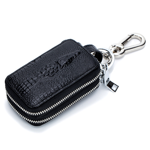 Genuine Leather Men Key Wallet Male Car Key Bag Keys Holder Crocodile Pattern Key Case Large Capacity Organizer Small Wallets ► Photo 1/6