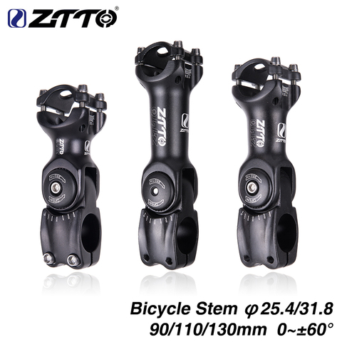 ZTTO Adjustable 60 Riser 90 110 130mm * 25.4mm 31.8mm*90/120fiting Stem for XC MTB Mountain Road City Bike Bicycle Cycling part ► Photo 1/6