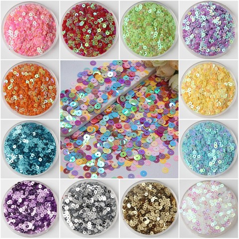 3mm 4mm 5mm 6mm Flat Round PVC Loose Sequins Paillette Sewing Craft for Wedding Decoration Garment Dress Shoe Caps DIY Accessory ► Photo 1/6