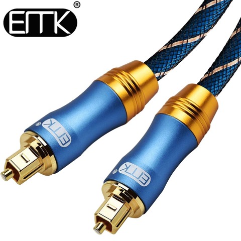 EMK 5.1 Digital Optical Audio Toslink Cable Fiber Optic Audio Cable 1m 2m 3m 10m 15m for Hi-Fi DVD TV ► Photo 1/6