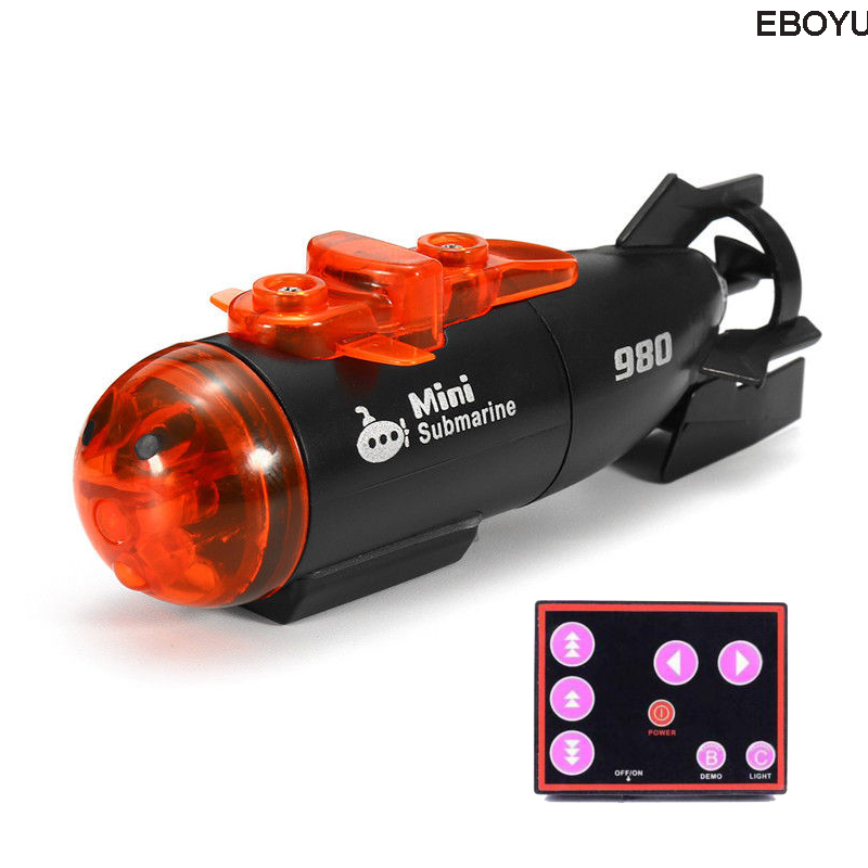 Mini Radio Racing RC Submarine Remote Control Boat Toy Xmas Gift With LED Light 