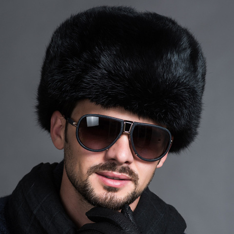 Fashion Winter Bomber Hats Men's Russian Warm Earflap Male Solid Black Brown Thicken Caps Leifeng Snow Ear Warmer Fur Ski Hats ► Photo 1/6