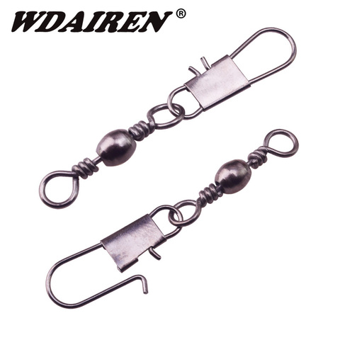 10Pcs/lot Fishing Connector Pin Bearing Rolling Swivel Stainless Steel with Snap Fishhook Lure Tackle Lure Accessories FA-233 ► Photo 1/6
