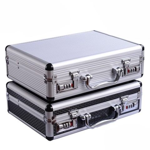 Portable password toolbox multi-function Suitcase storage case aluminum alloy Safety instrument equipment case with sponge ► Photo 1/5