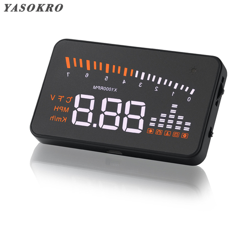 New Arrival X5 HUD Head Up Display Car Styling Speed Alarm OBD II OBD2 car hub windshield Projector Car Accessories ► Photo 1/1