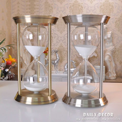 60 Minute Glass Timer with Gold Sand