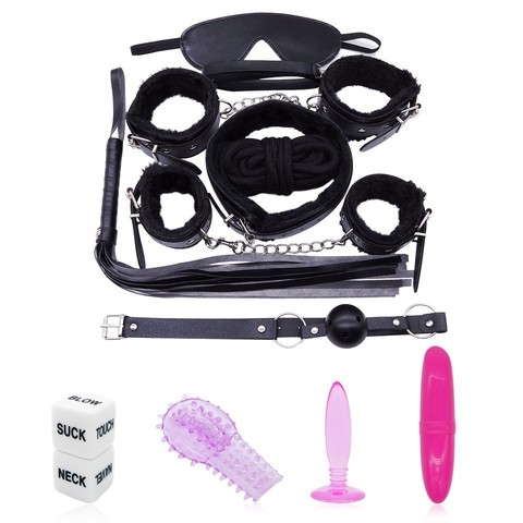 Women Gay Fetish Bondage Set Adult Game Handcuffs, Footcuffs, Anal Plug, Vibrator Dildo Adult Game Erotic Toy bdsm Kit Sex toys ► Photo 1/1