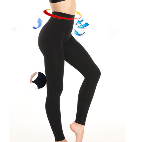 NINGMI Women Slimming Legging High Waist Trainer Modeling Body Shaper Elastic Tight Slim Leg Tummy Control Panties Trouser Black ► Photo 1/6