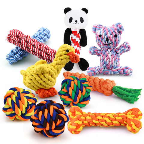 1pcs Bite Resistant Pet Dog Chew Toys for Small Dogs Cleaning Teeth Puppy Dog Rope Knot Ball Toy Playing Animals Dogs Toys Pets ► Photo 1/6