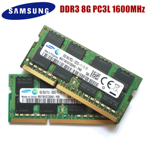 SAMSUNG 8G 2RX8 PC3L 12800S DDR3 8GB 1600Mhz Laptop Memory 8G PC3L 12800S 1600 MHZ Notebook Module SODIMM RAM ► Photo 1/1