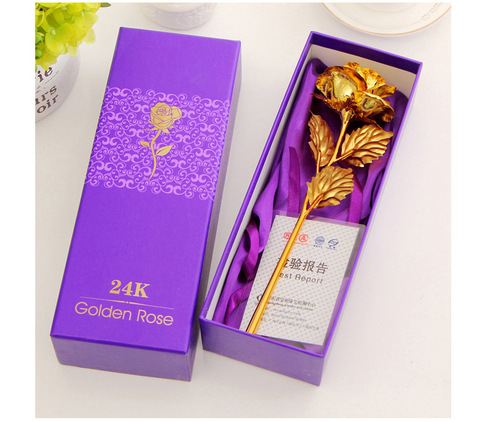 Best Gift For Girlfriend Golden Rose Wedding Decoration Golden Flower Valentine's Day Gift Gold Rose Gold Flower with Box  -15 ► Photo 1/6