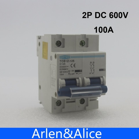 2P 100A DC 600V  Circuit breaker FOR PV System C curve MCB ► Photo 1/3