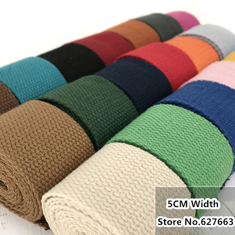 50MM Width Thick Plain Color polyester cotton canvas Webbing Ribbon bag Belt Strap Garments crafts Accessories ► Photo 1/5