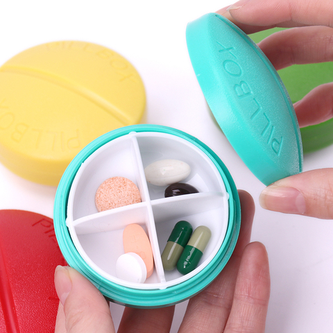 Four Grid Compartment Travel Pill Box Organizer Tablet Medicine Storage Dispenser Splitters Pill Case Holder Health Care ► Photo 1/6