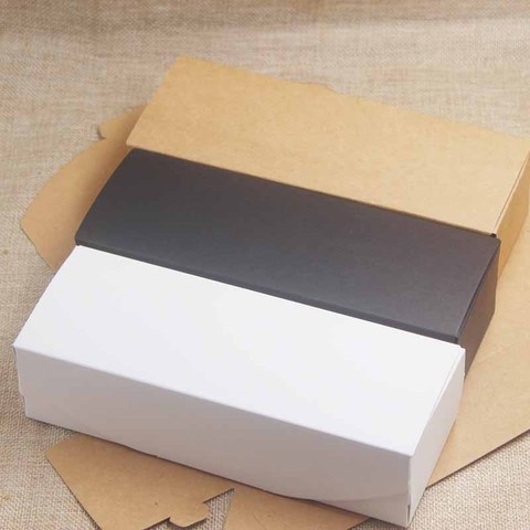5PCS 19.2*7*5cm Deluxe Pure color paper gift box Kraft&black&white color Cake&Cookies&candy packageing boxes Festivals gift box ► Photo 1/6