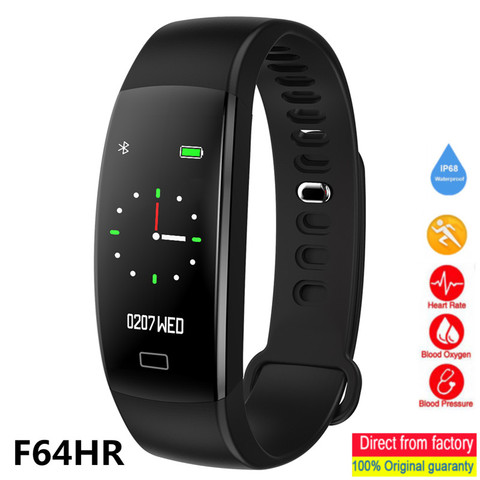 F64HR Smart Bracelet Men Women Heart Rate Blood Pressure Sleep Monitoring Pedometer Waterproof Smart Watch Sports Fitness Band ► Photo 1/6