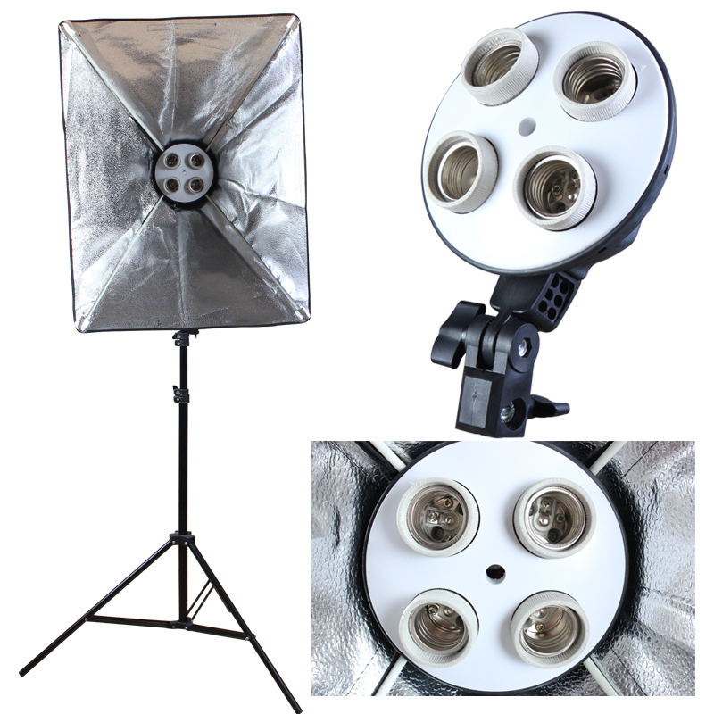 Photo Photography Studio Kit Lighting Softbox 5070cm 4 in 1 E27 Socket Lamp