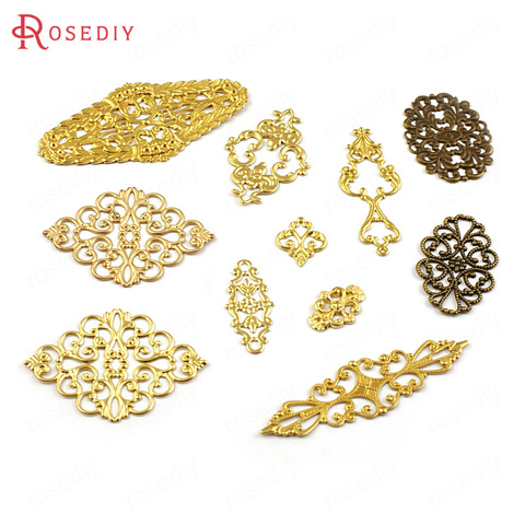 (24959)Brass Decorative Slice Spacers Flowers Shape Connector Charms Accessories More styles can picked ► Photo 1/6