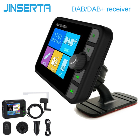 JINSERTA Mini DAB Radio Receiver Colorful TFT Bluetooth FM Transmitter+MCX Antenna 3.5mm Jack Audio Output DAB Tuner Support TF ► Photo 1/6