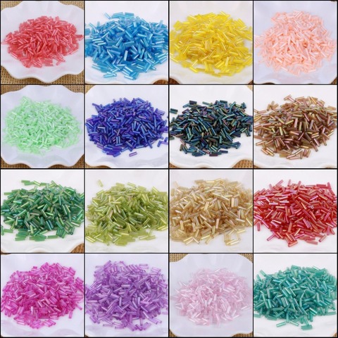 20g/480Pcs Size 2*6mm Colorful Silver Core Czech Glass Seed Bugle Beads Tube for Spacer Jewelry Making Garment Sewing Accessory ► Photo 1/6