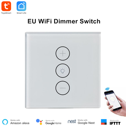 Tuya EU WiFi LED Dimmer Switch 220V Dimming Panel Switch Connected To Alexa Google Home Voice Control Dimmer For LED Lamps IFTTT ► Photo 1/6